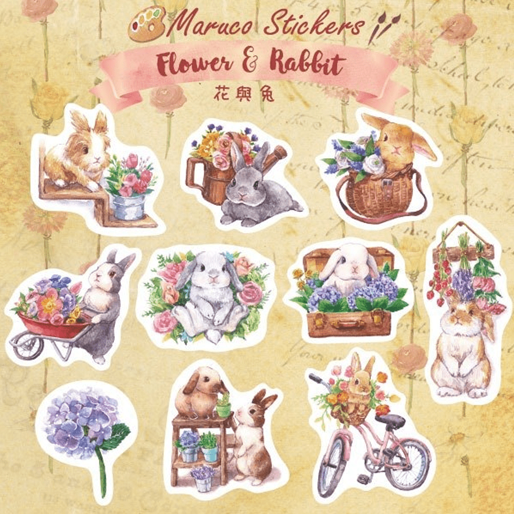 Maruco Art Sticker Flower And Rabbit