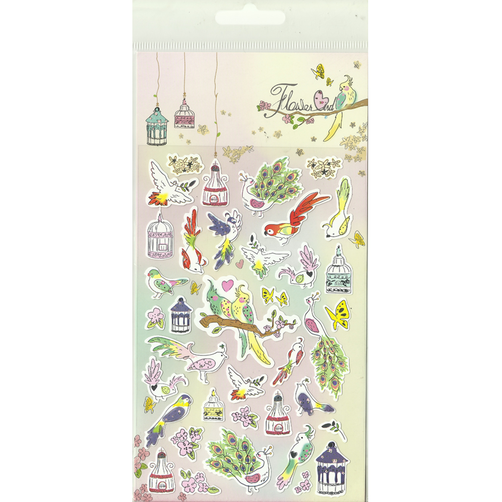Flower Bird Decorative Sticker