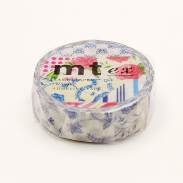MT Masking Tape - Flower Dark Blue