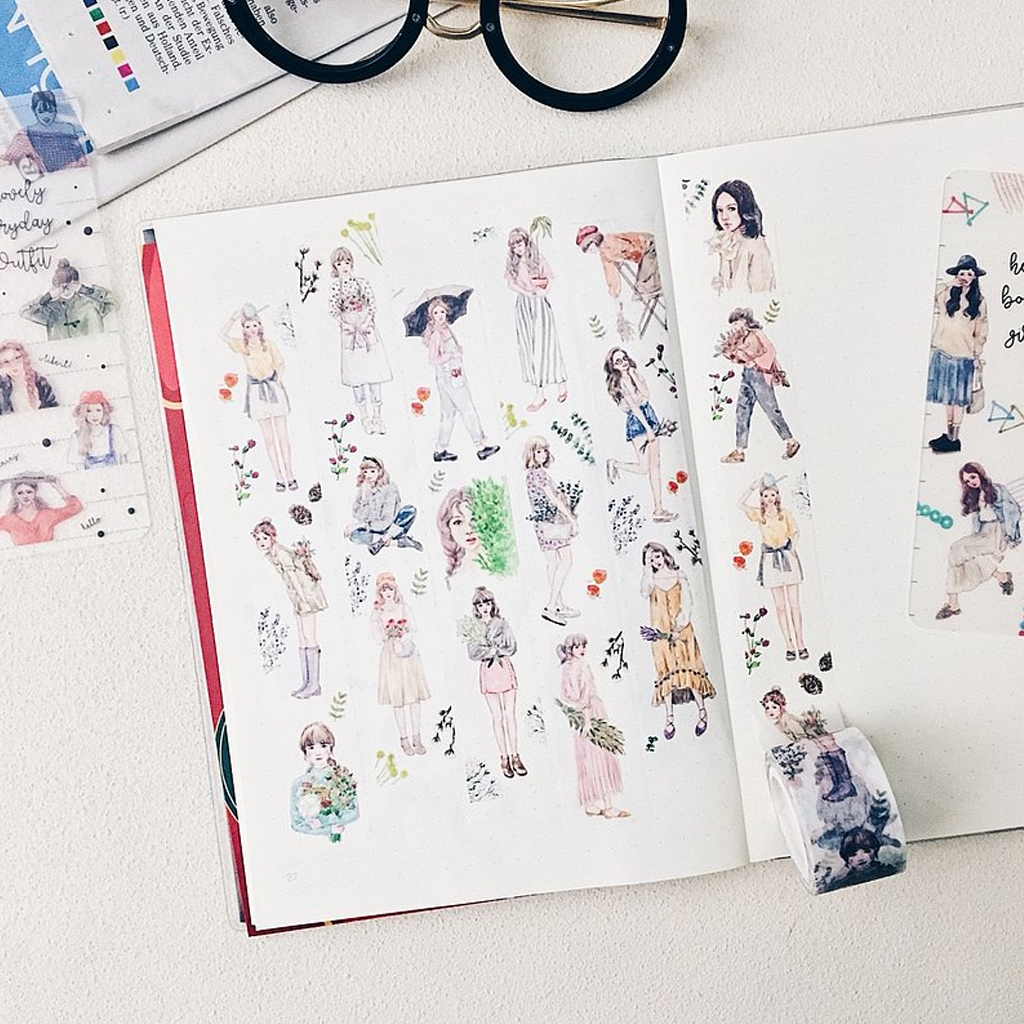 Bon Bon Stickers Masking Tape Flower Girl