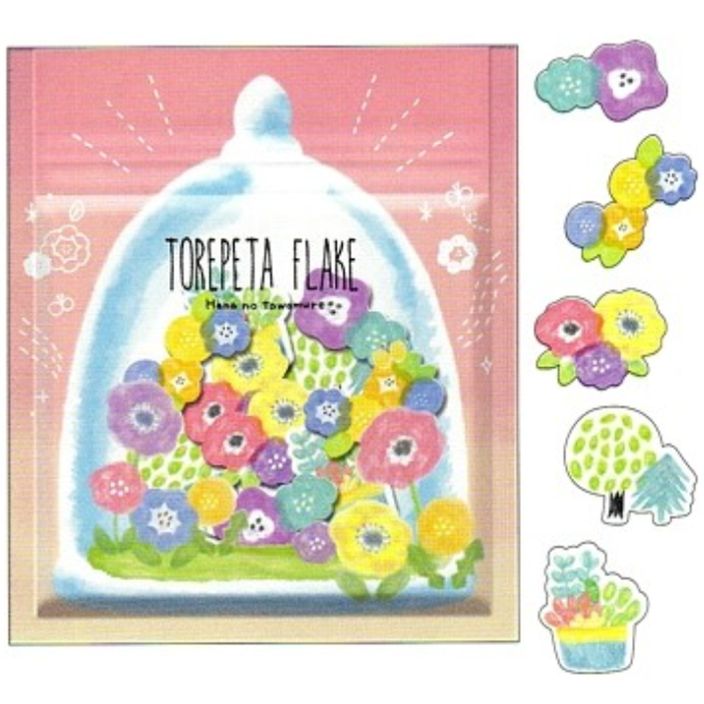 Kamio Japan Torepeta Flowers Flake Seal Sticker