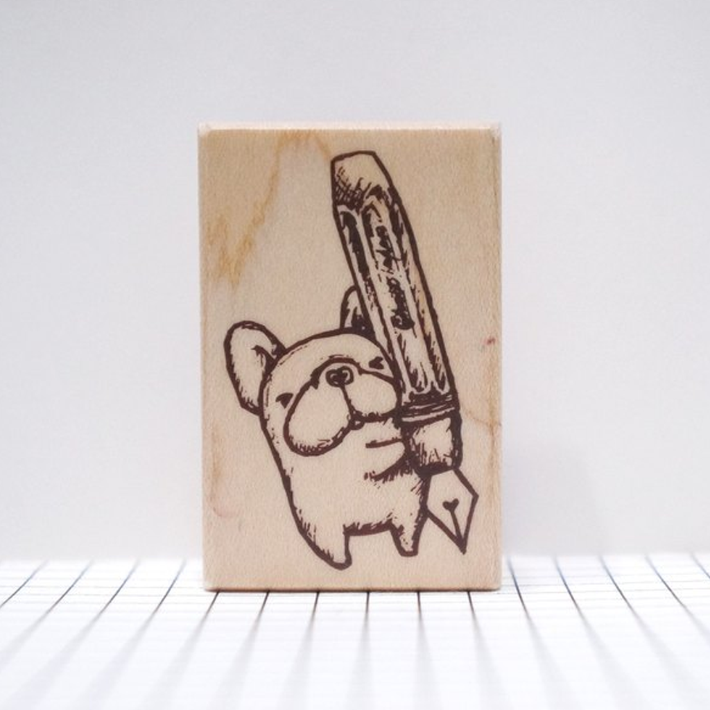 Ghost Shop Rubber Stamp - Fu Bao And Fountain Pen