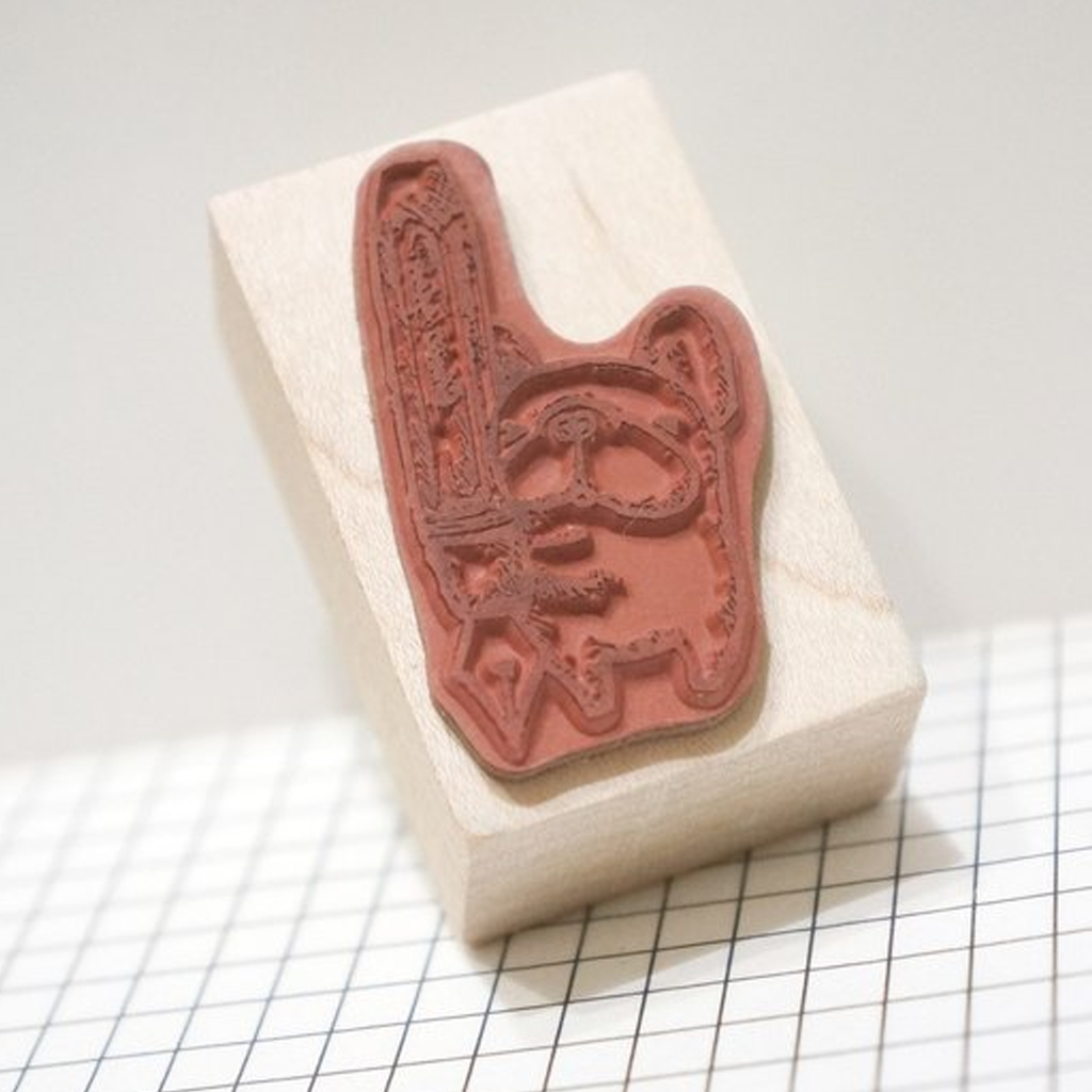 Ghost Shop Rubber Stamp - Fu Bao And Fountain Pen