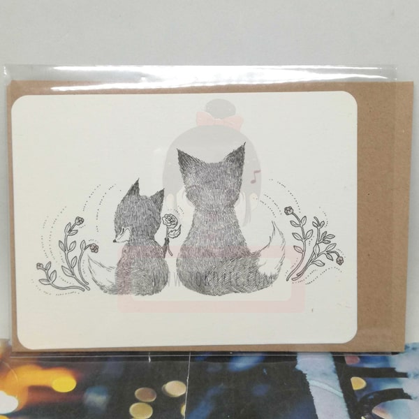 Fox With Flowers Greeting Card