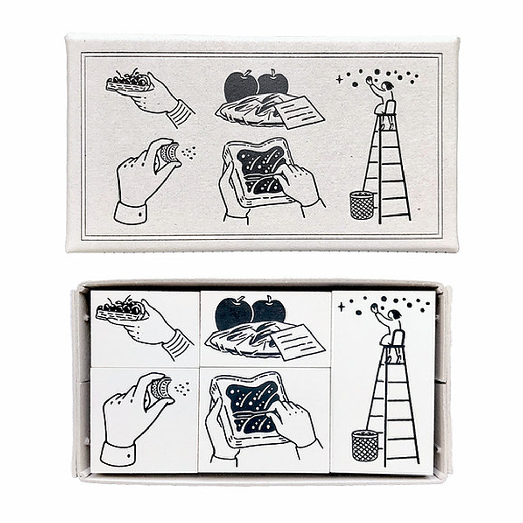 Rakui Hana Fruit Basket Rubber Stamp Set