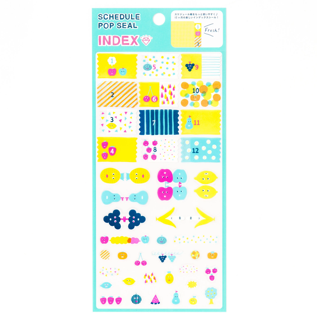 AIUEOShigeru Schedule  Pop Sticker Index - Fruit Mix