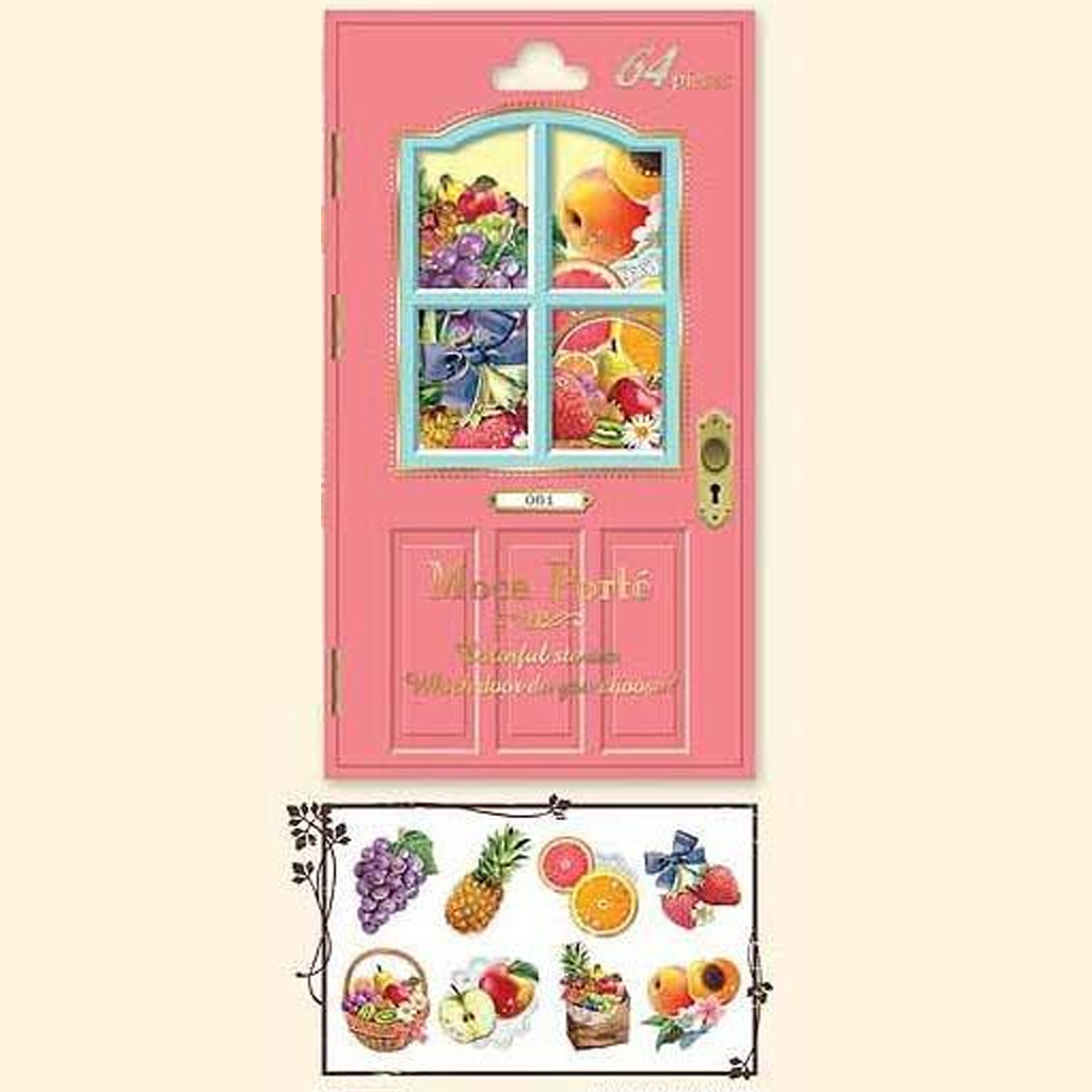 Q-Lia Flake Seal Sticker Moca Porte Fruits