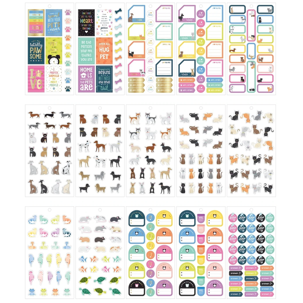 The Happy Planner Value Pack Stickers - Fur Babies
