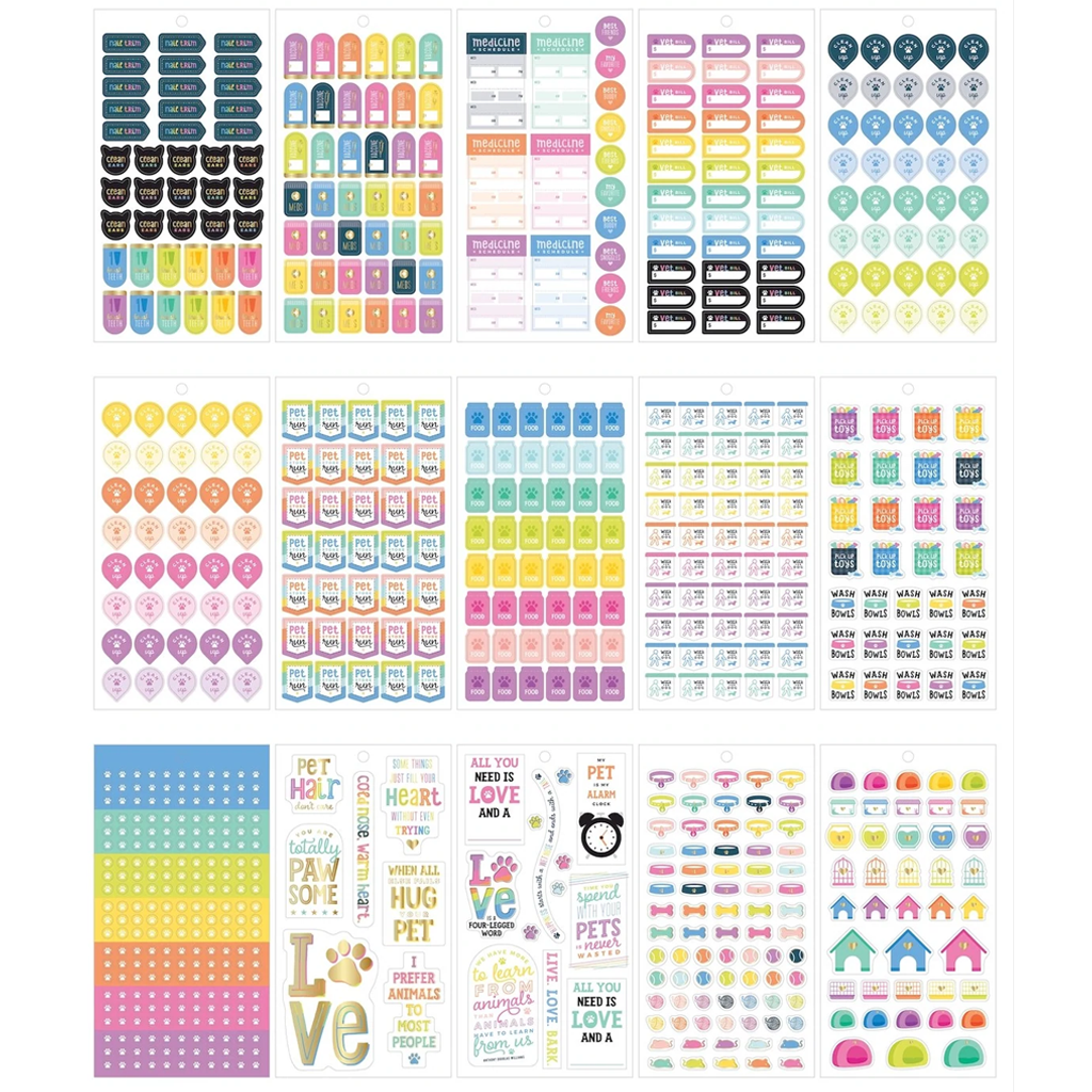 The Happy Planner Value Pack Stickers - Fur Babies