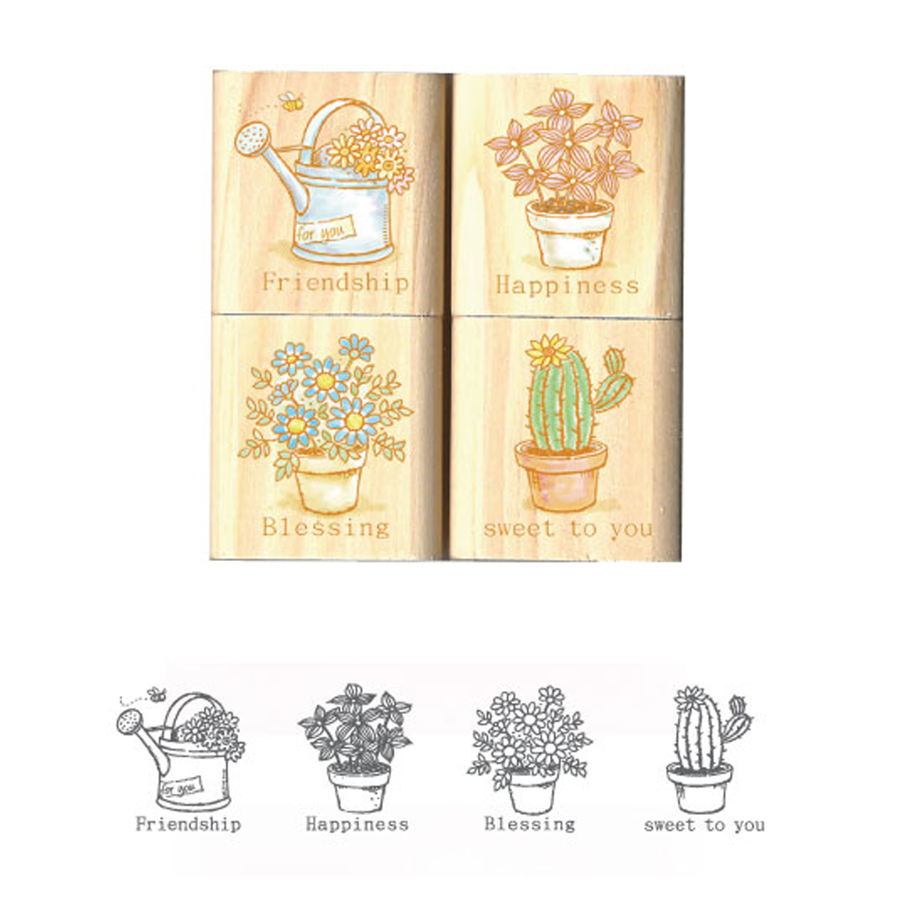 Micia Quartet Stamp Set - Garden