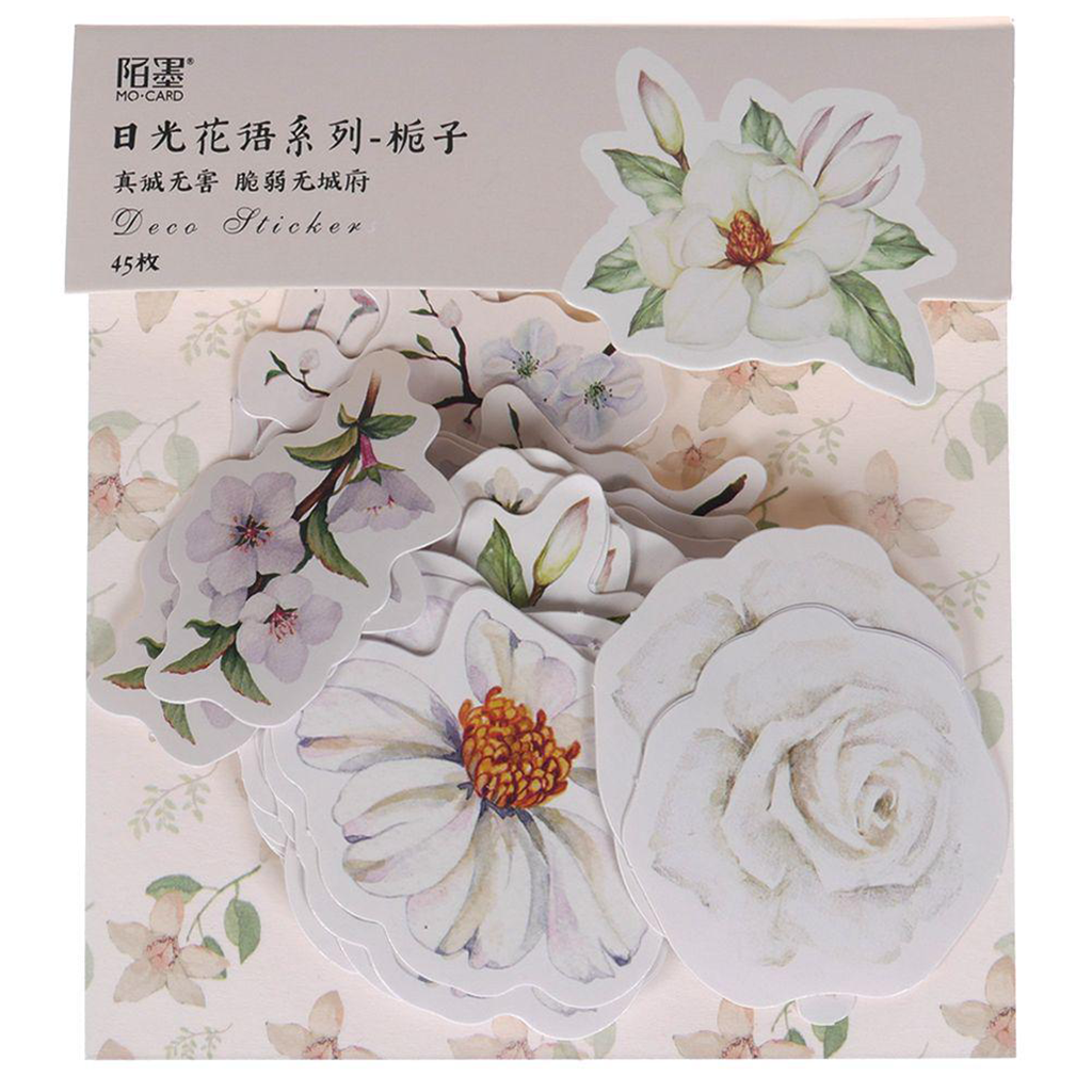 Mo.Card Gardenia Flowers Flake Sticker