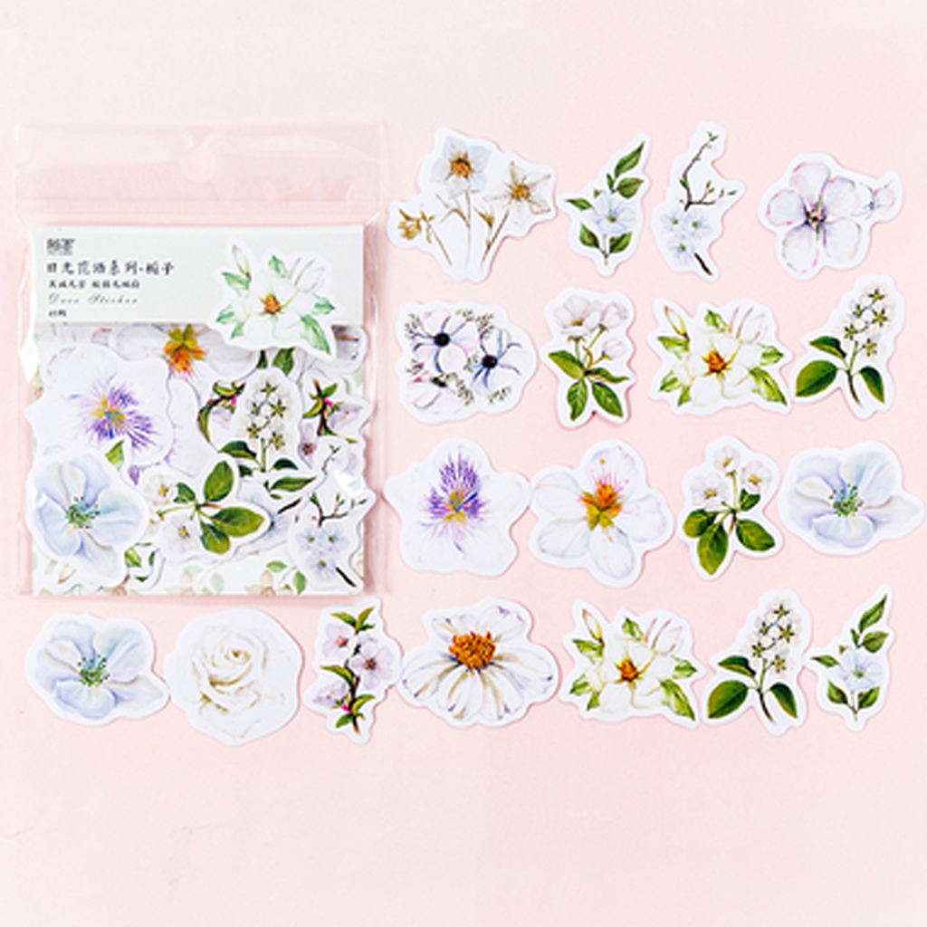 Mo.Card Gardenia Flowers Flake Sticker