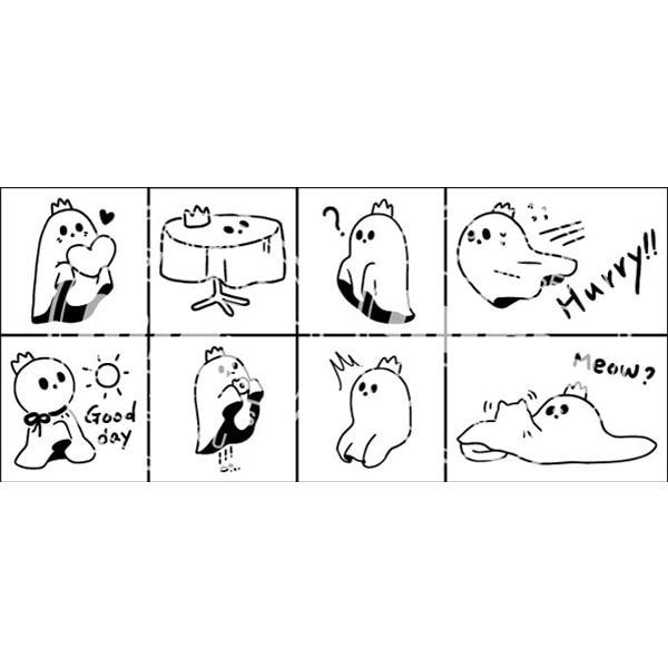 MICIA Scribble Stamp Set - Ghost Tablecloth