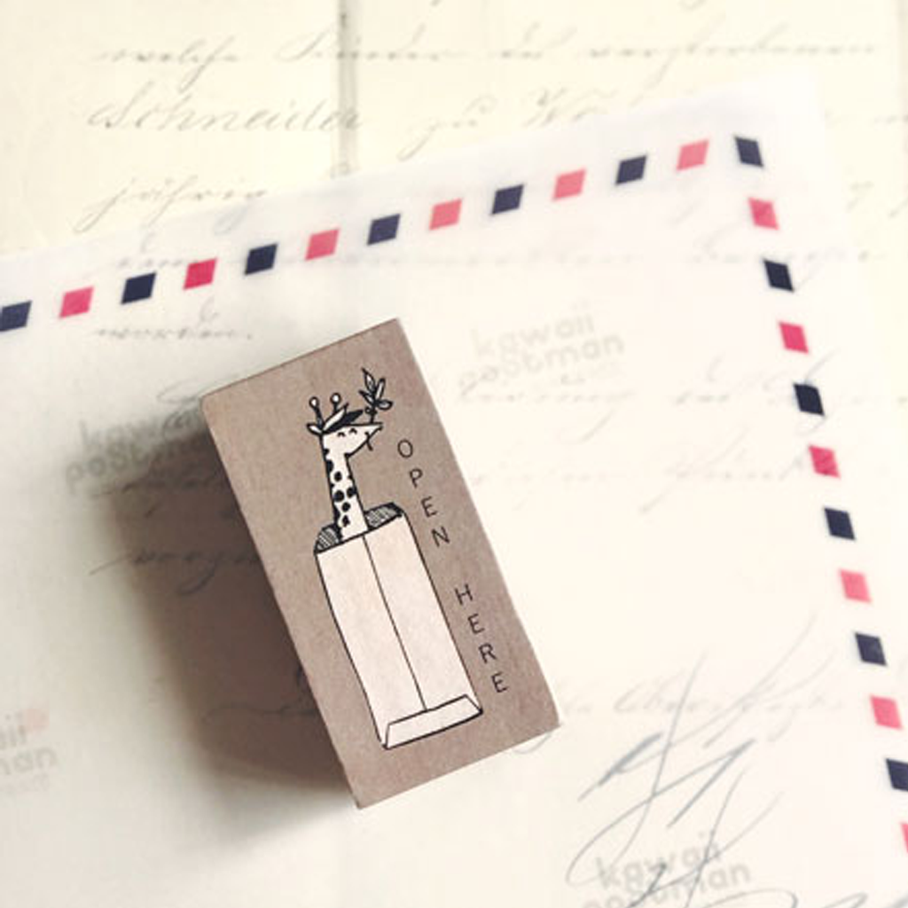 Kawaii Postman Rubber Stamp - Mr. Giraffe