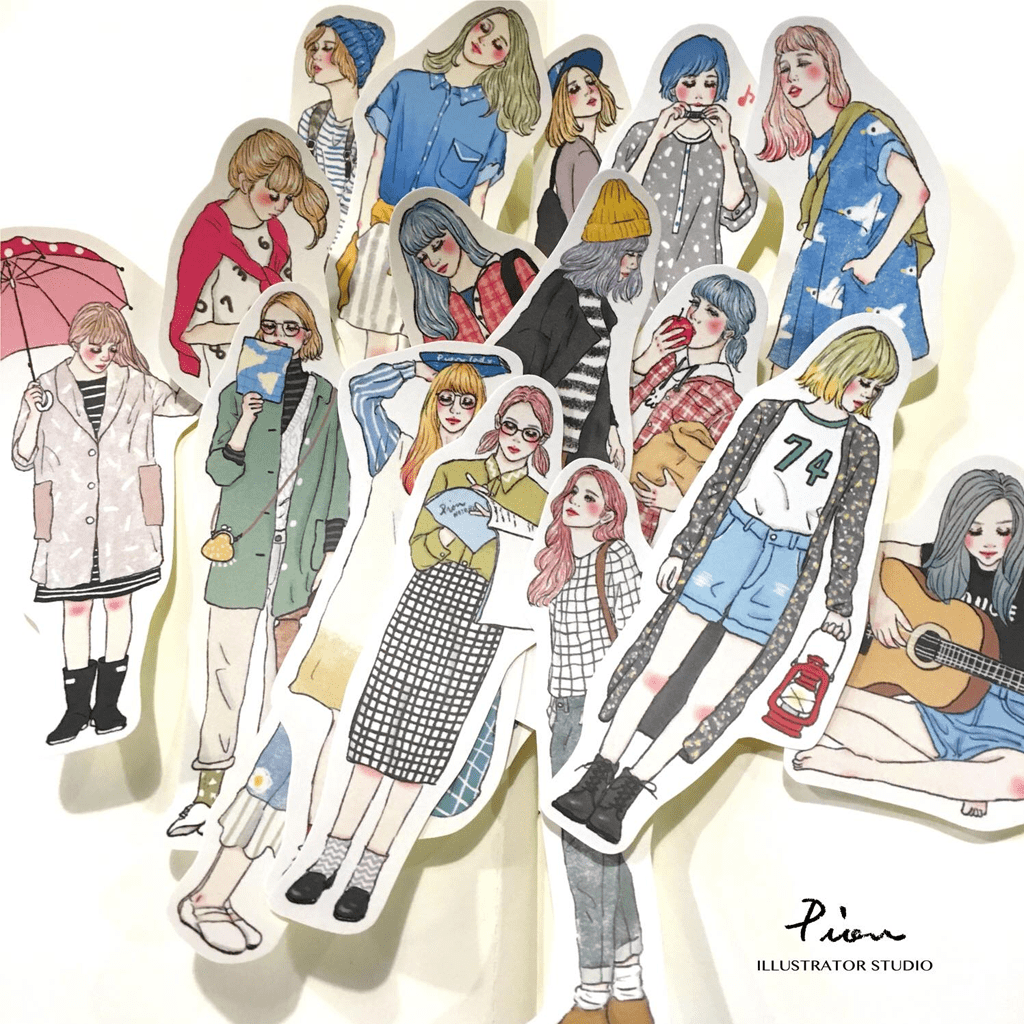 Pion Flake Sticker Girls Pocket Friend