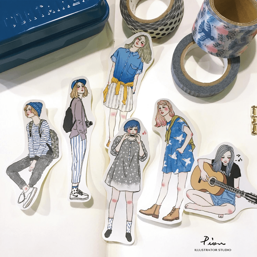 Pion Flake Sticker Girls Pocket Friend