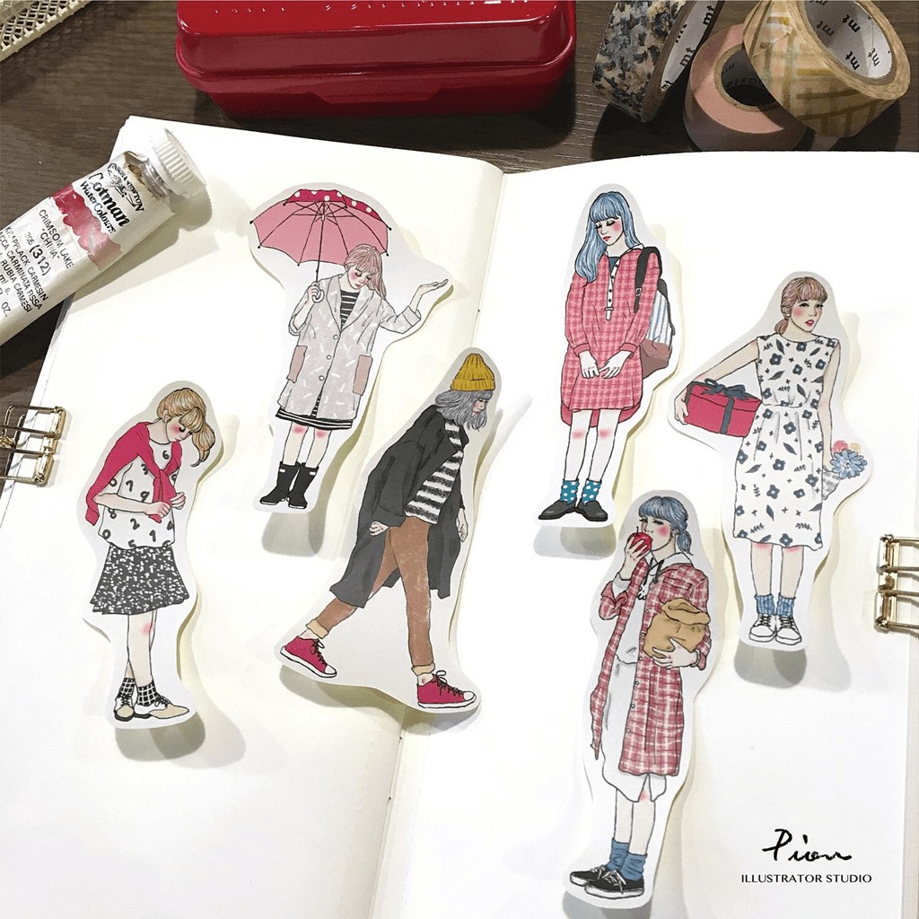 Pion Flake Sticker Girls Pocket Friend