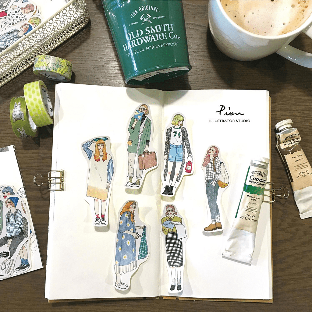 Pion Flake Sticker Girls Pocket Friend