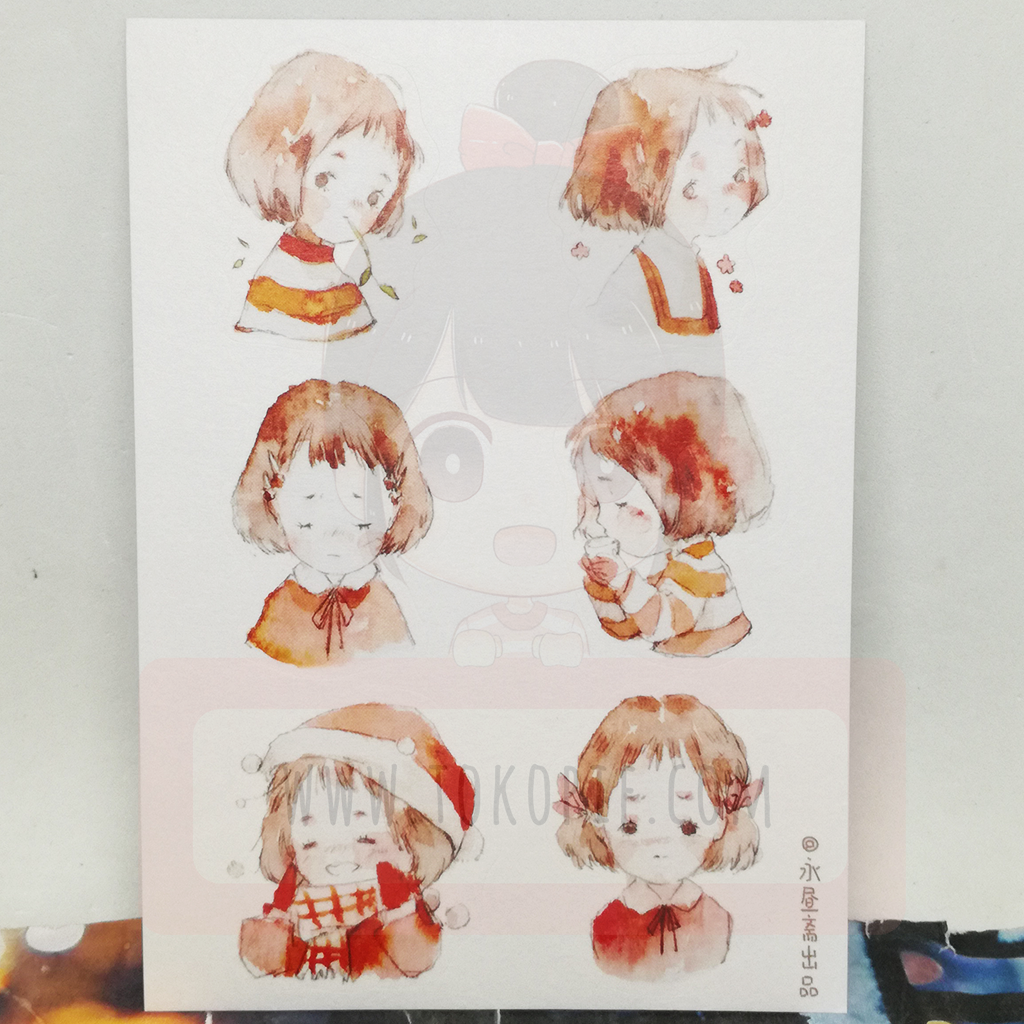 Little Girl Emotion Paper Sticker
