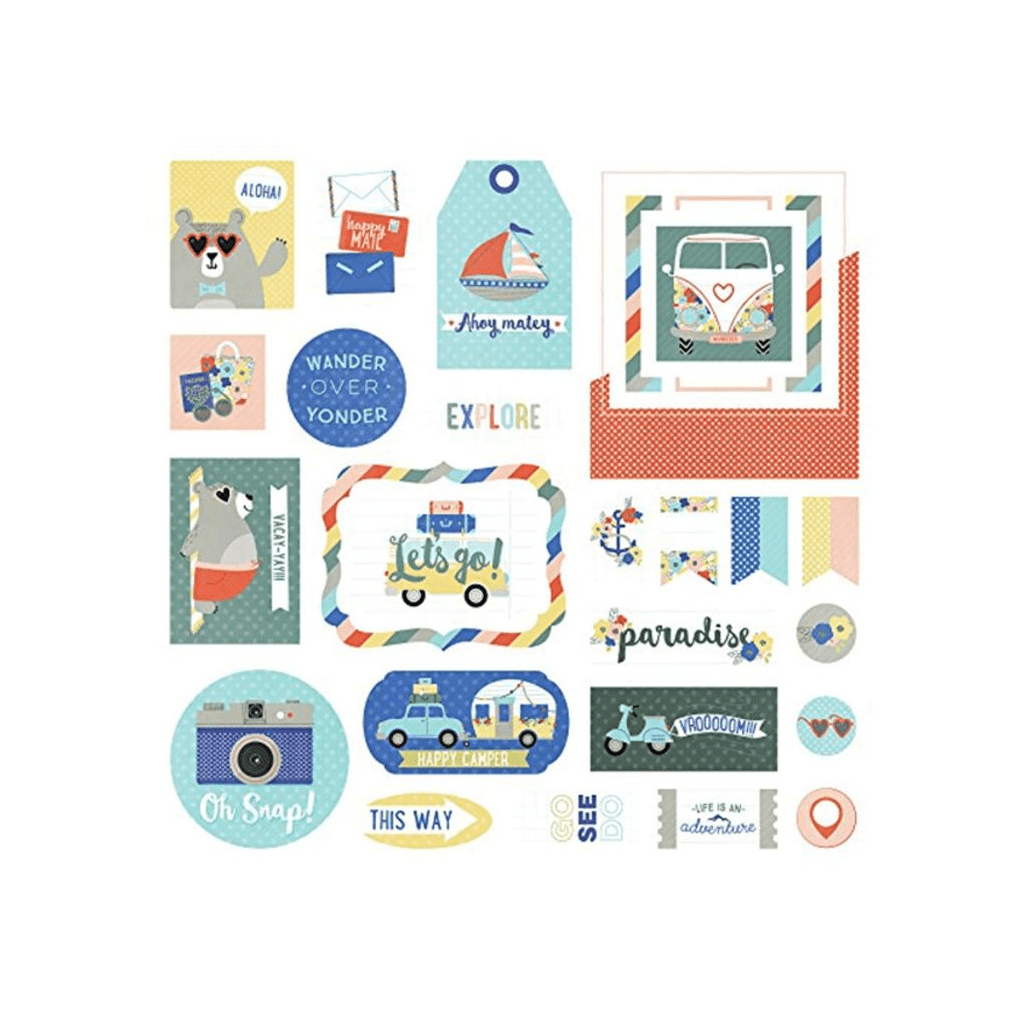 Photoplay Paper Let&#39;s Go Cardstock Die-Cuts