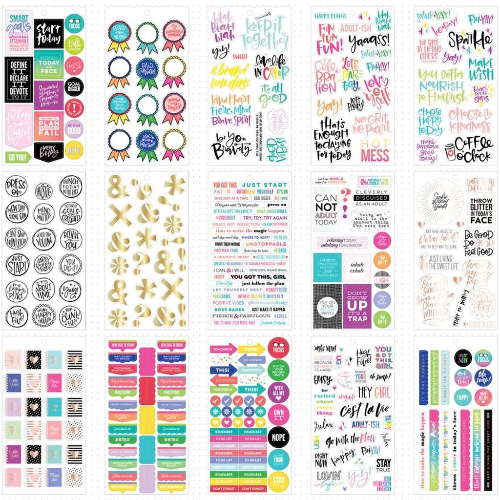 The Happy Planner Value Pack Stickers - Gold Star Quotes