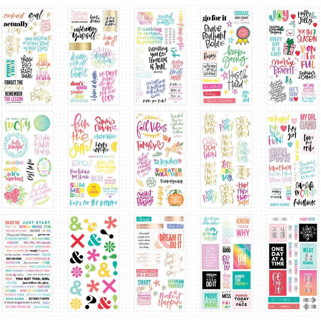 The Happy Planner Value Pack Stickers - Gold Star Quotes