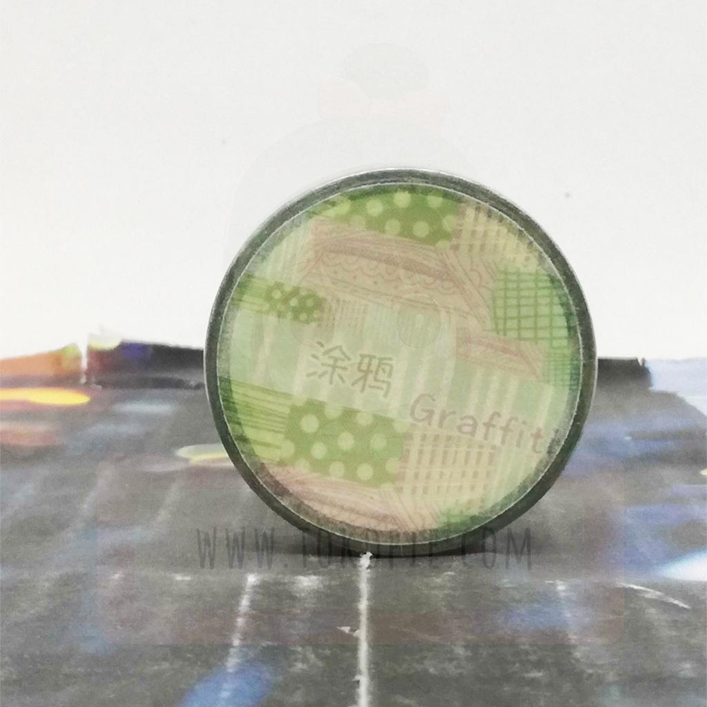 Mtoog Masking Tape - Green Graffiti