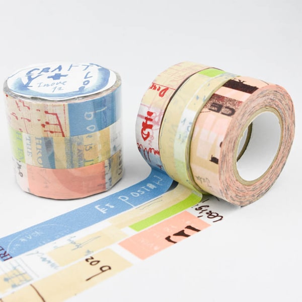 Classiky Washi Masking Tape Graffiti A 3 Color Set