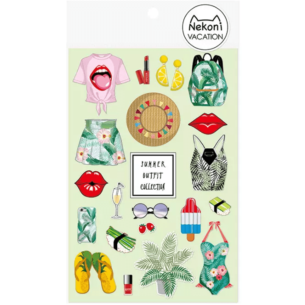 Nekoni Vacation Sticker - Summer Outfit Collection Green