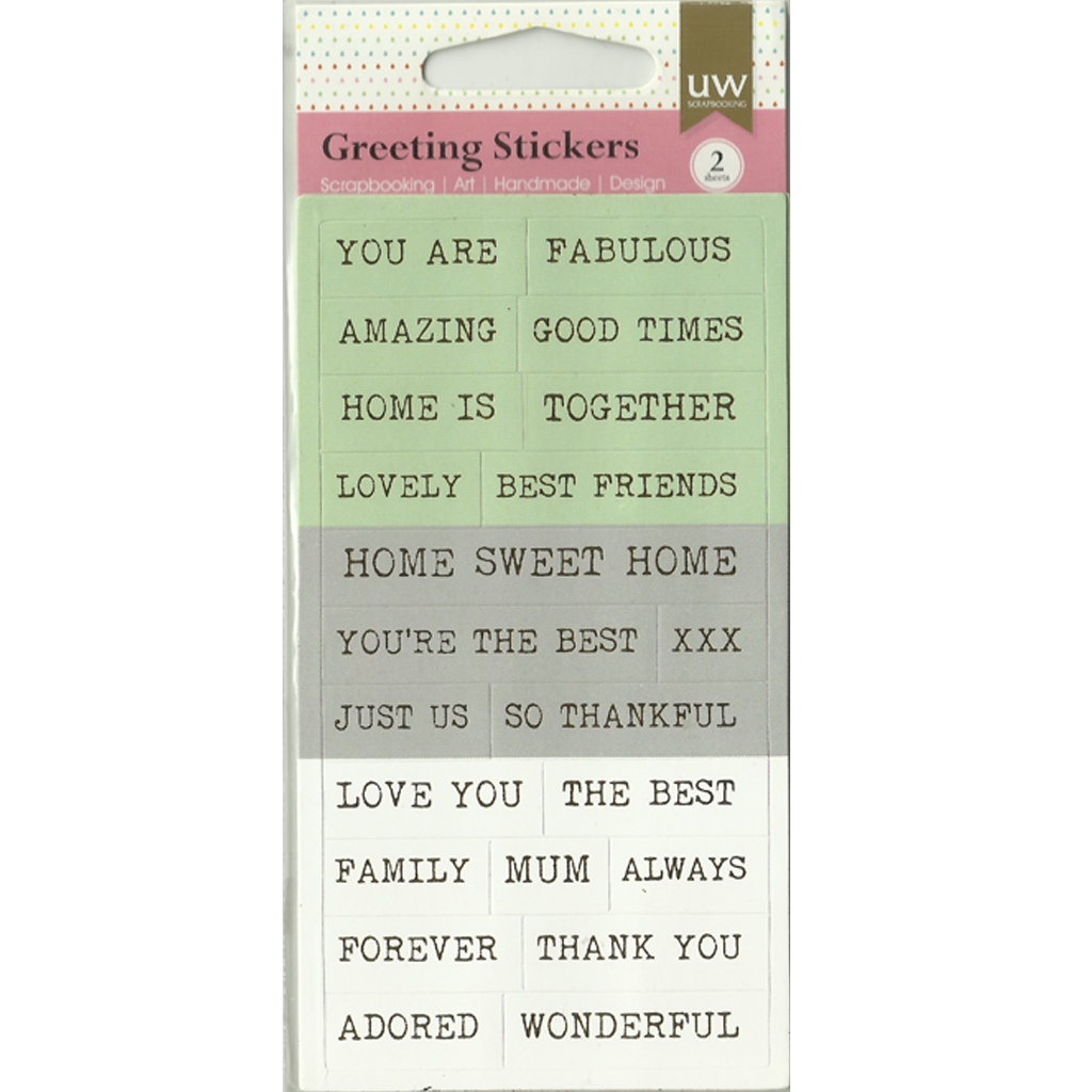 UW Scrapbooking Greeting Stickers