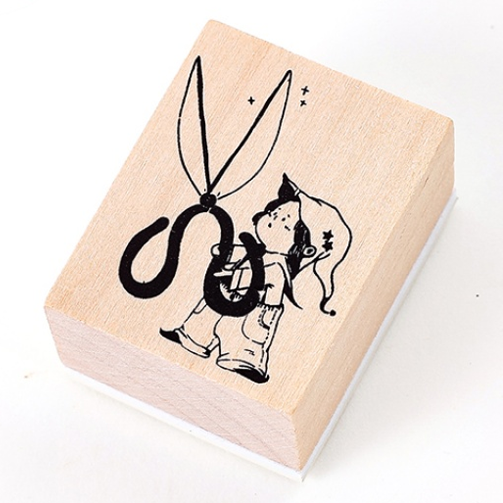 Mo. Card Stationery Series Rubber Stamp - Scissors