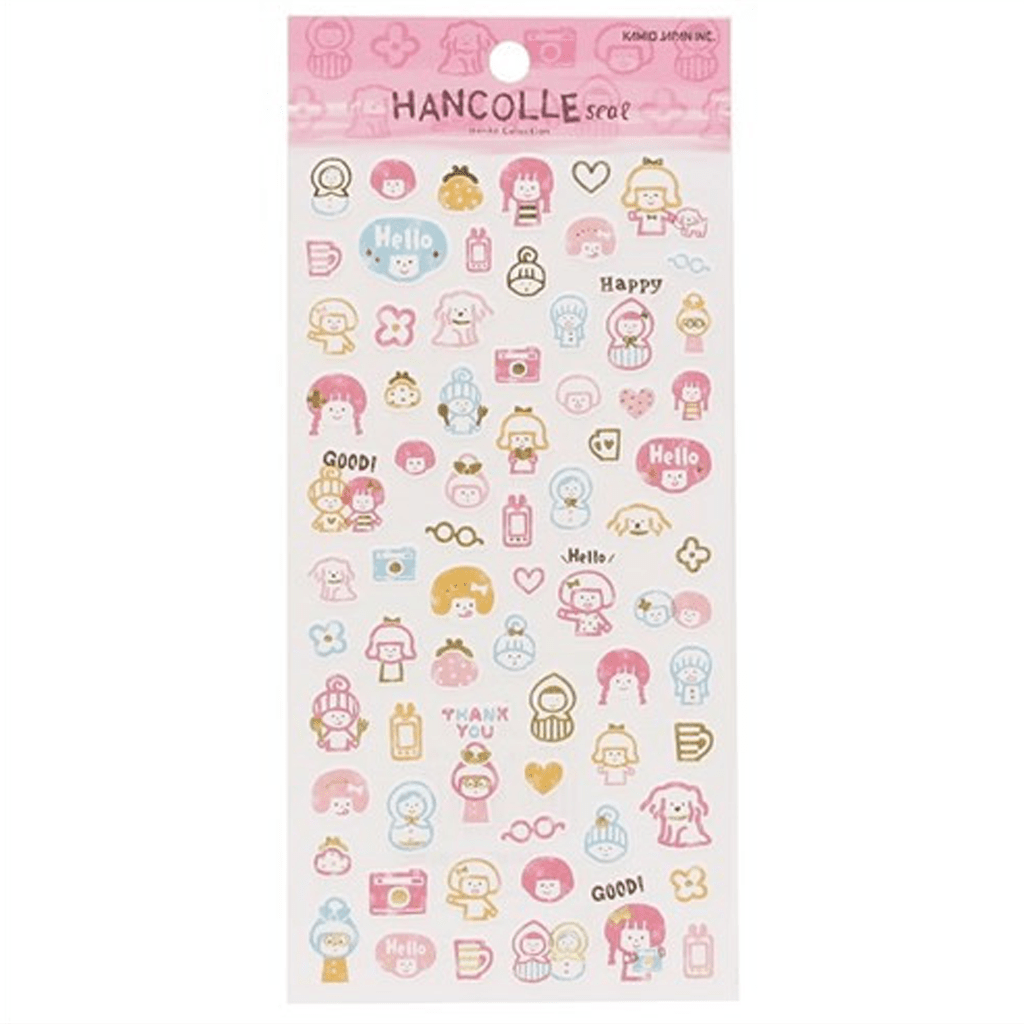 Kamio Japan Hancolle Seal Sticker - Pink Girl