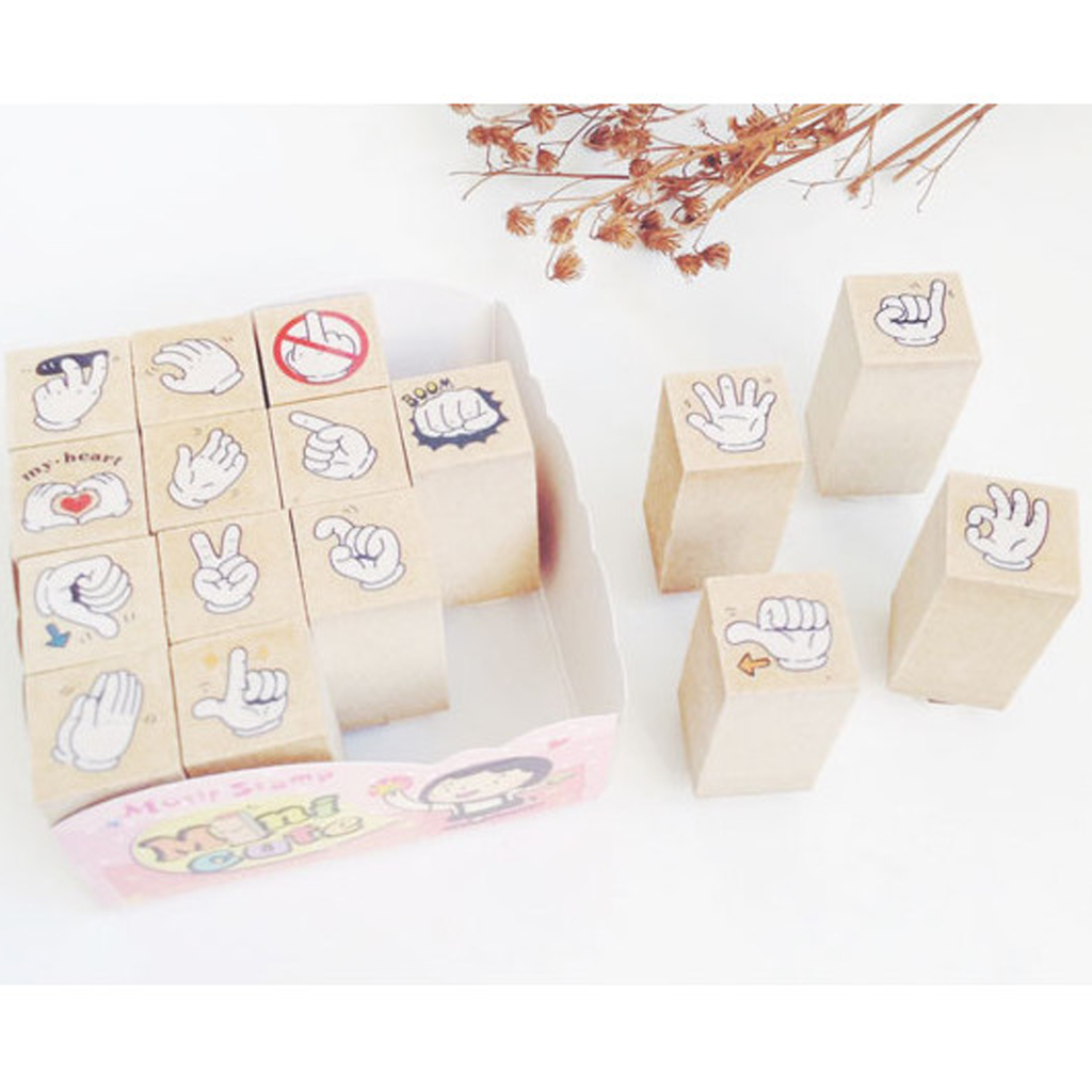 Micia Mini Cute Stamp Set - Hand Sign