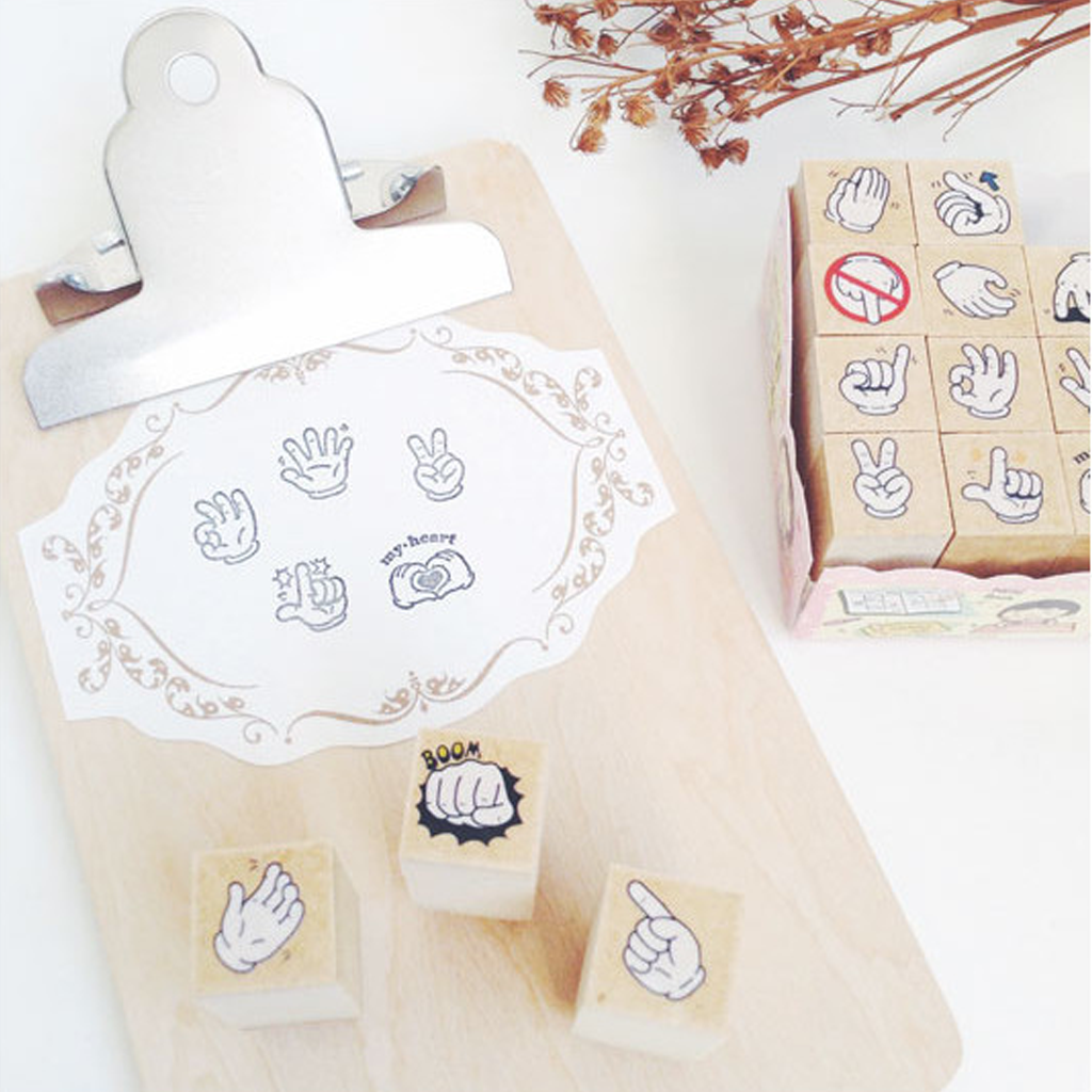 Micia Mini Cute Stamp Set - Hand Sign