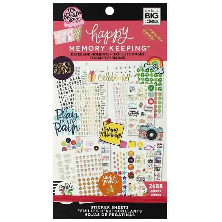 Happy Planner Sticker Pack Date And Holidays 2688