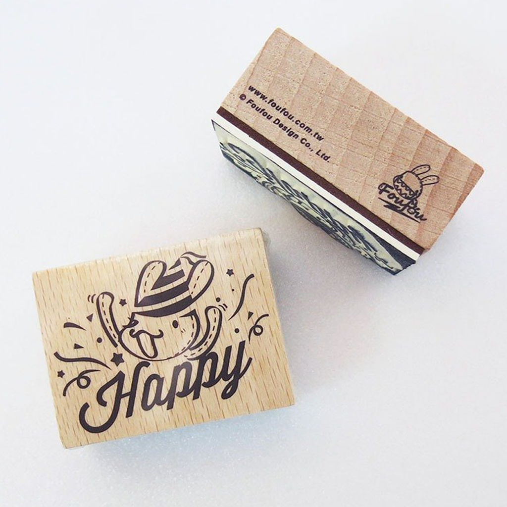 Foufou X Micia Rubber Stamp - Happy Party