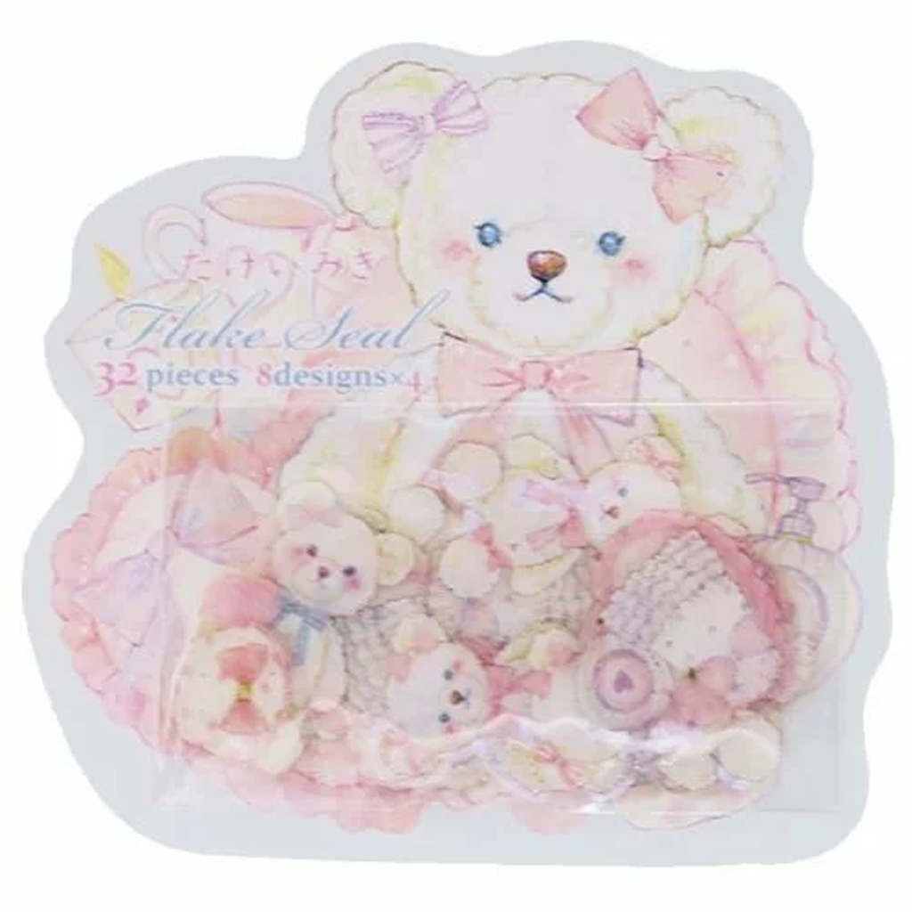 Clothes Pin Flake Seal Sticker Happy Bear