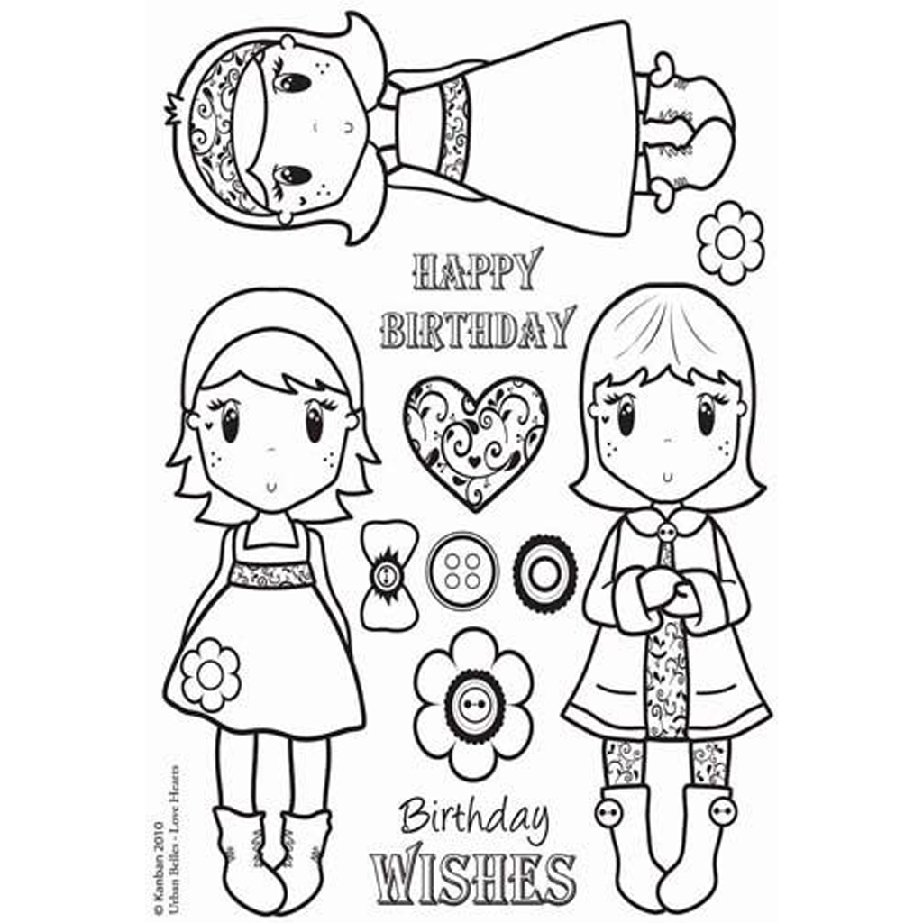 Kanban Clear Stamp - Love Hearts