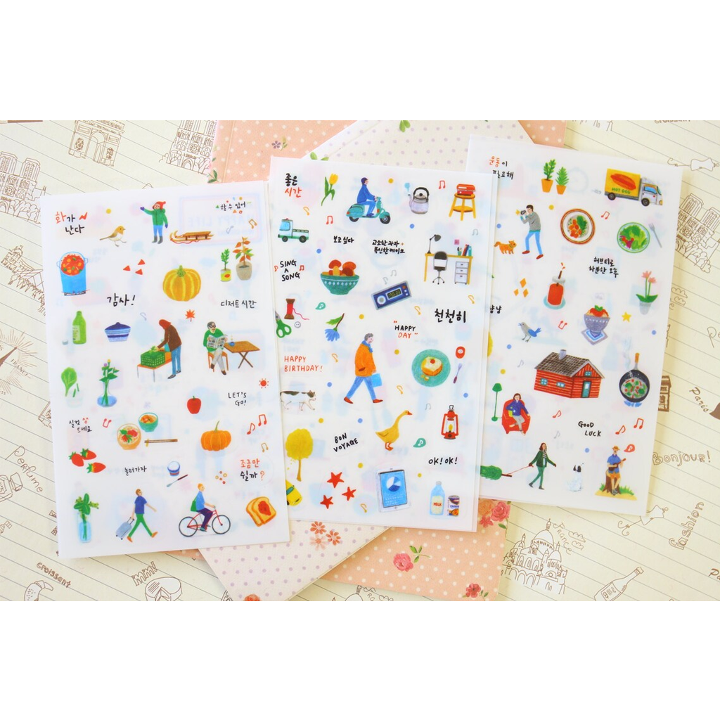AOZ Studio Happy Life Floral &amp; Cartoon Deco Stickers