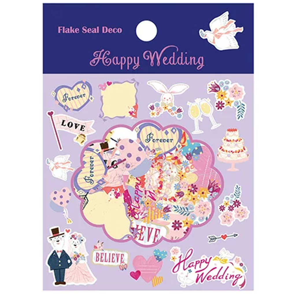 Z & K Flake Seal Deco Sticker Happy Wedding