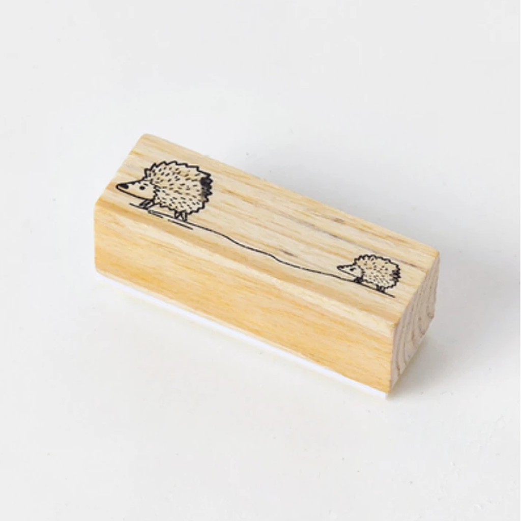 Mo.Card Animal Rubber Stamp - Hedgehog On The Road