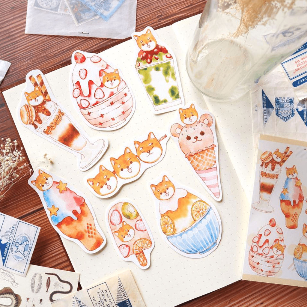 Flake Sticker Meow Meow Star - Shiba Inu Ice Cream