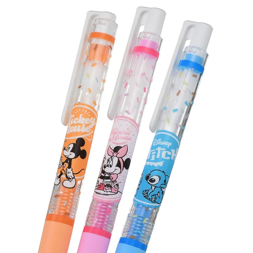 Disney Mickey, Minnie, Stitch Juice Up 0.4 Gel Ink Ballpoint Pen Pastel Color Ice Cream Parlor