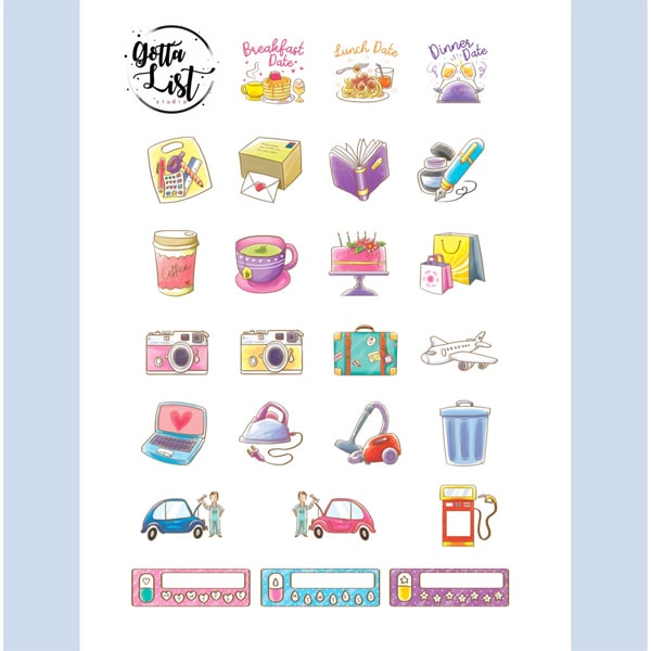 GottaList Sticker Planner Icons