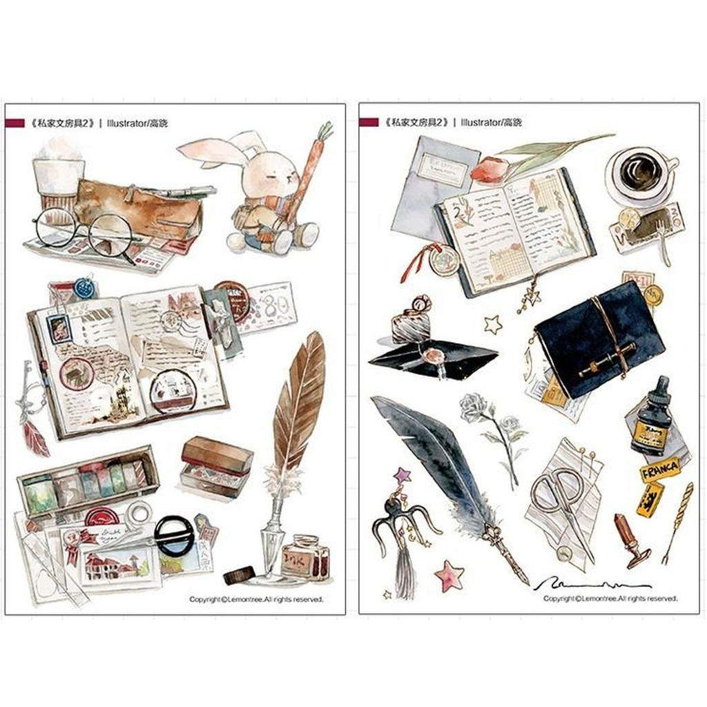 Private Stationery Sticker Illustrator Stationery Set 2