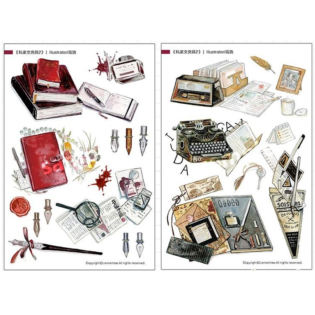 Private Stationery Sticker Illustrator Stationery Set 2