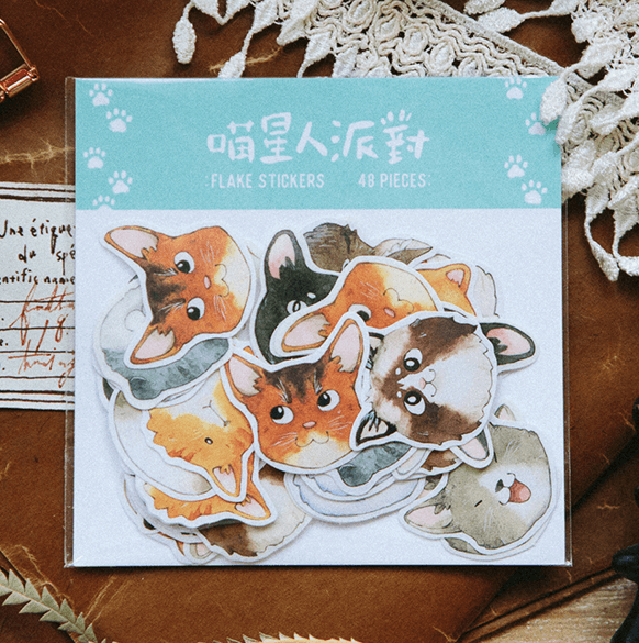 OURS Cats Party Time Flake Sticker Pack