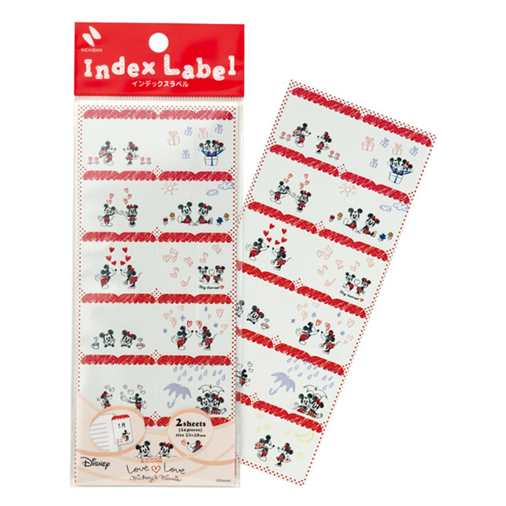 Nichiban Index Label - Disney Mickey & Minnie Mouse