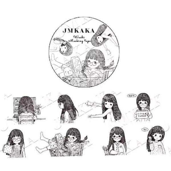 JMKAKA Masking Tape Girl Groceries