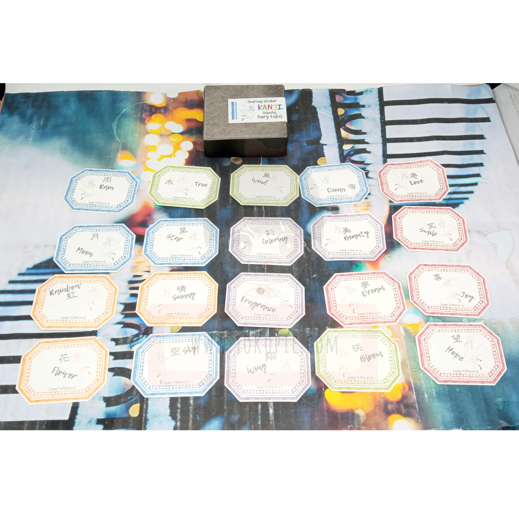 Lamp X Paperi Journal Sticker Kanji Colorful Fairy Label